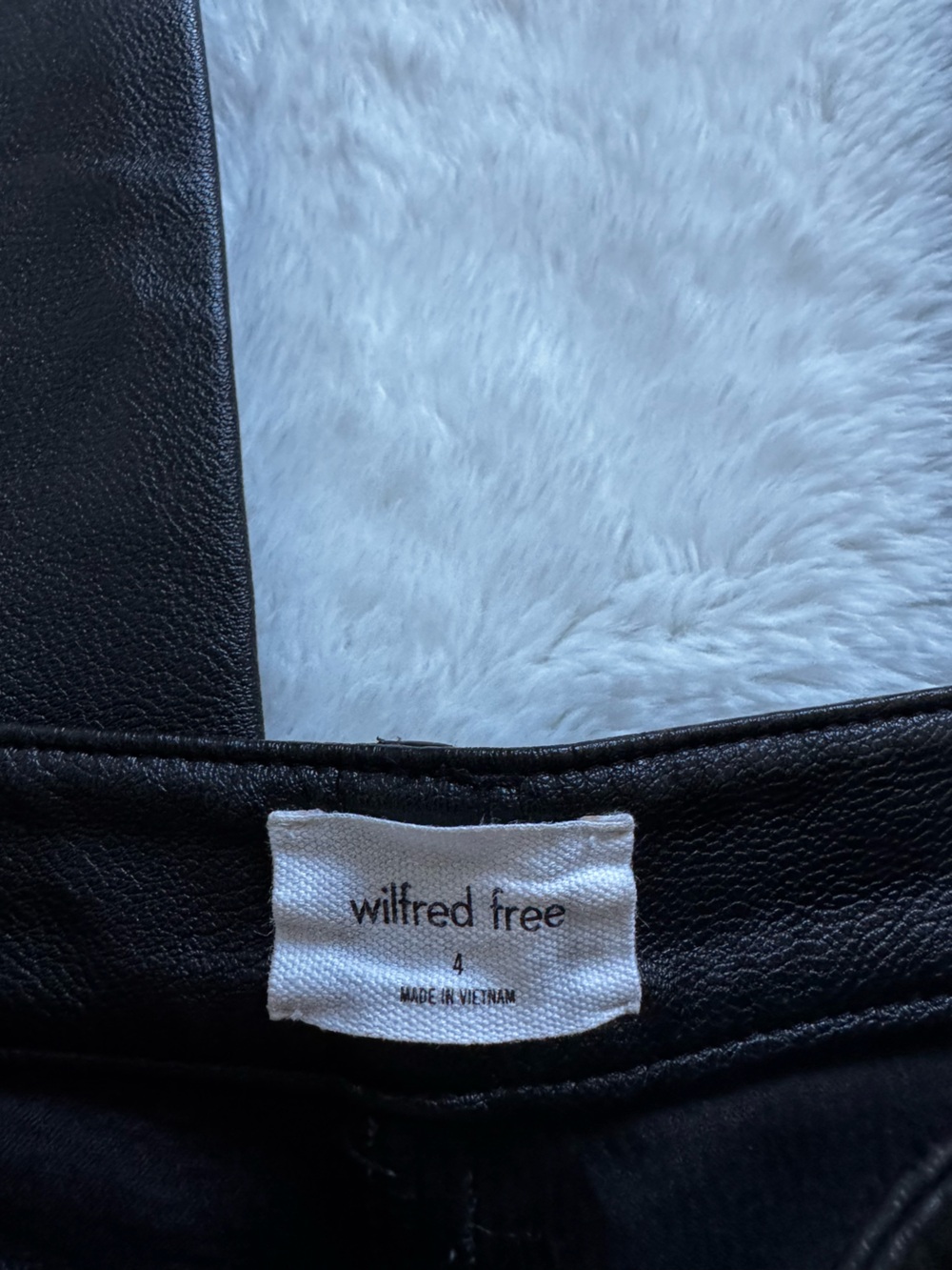 WILFRED FREE | Lucy High-Waisted UnReal Leather Utility Pants - Black - Picture 7 of 11